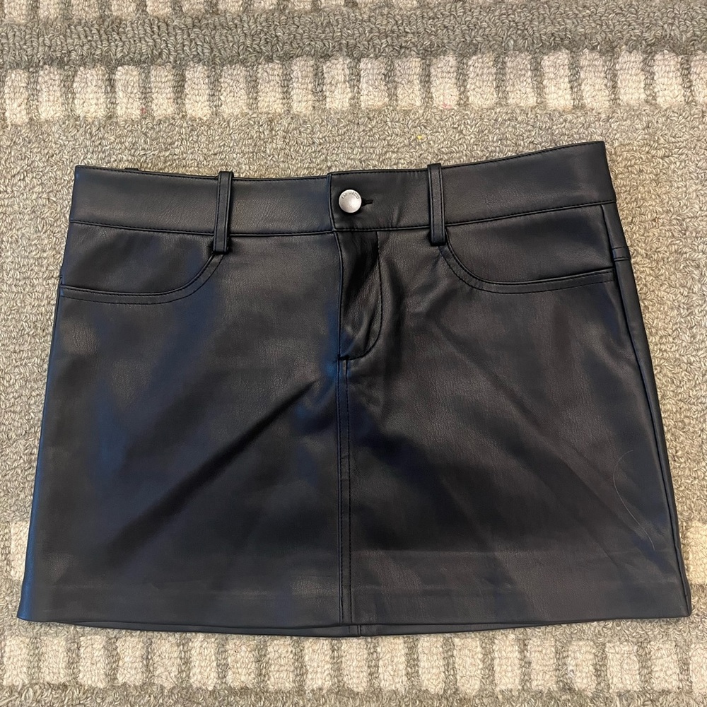 Mango - Black Leather Skirt NWT